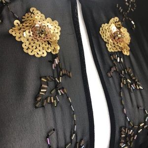 Black sheer box jacket w/sequin beaded detail